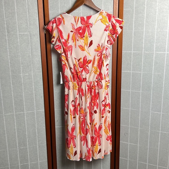 Collective Concepts Womens Blouson Dress Multicolor Floral Belt Scoop Ne… - Picture 2 of 4